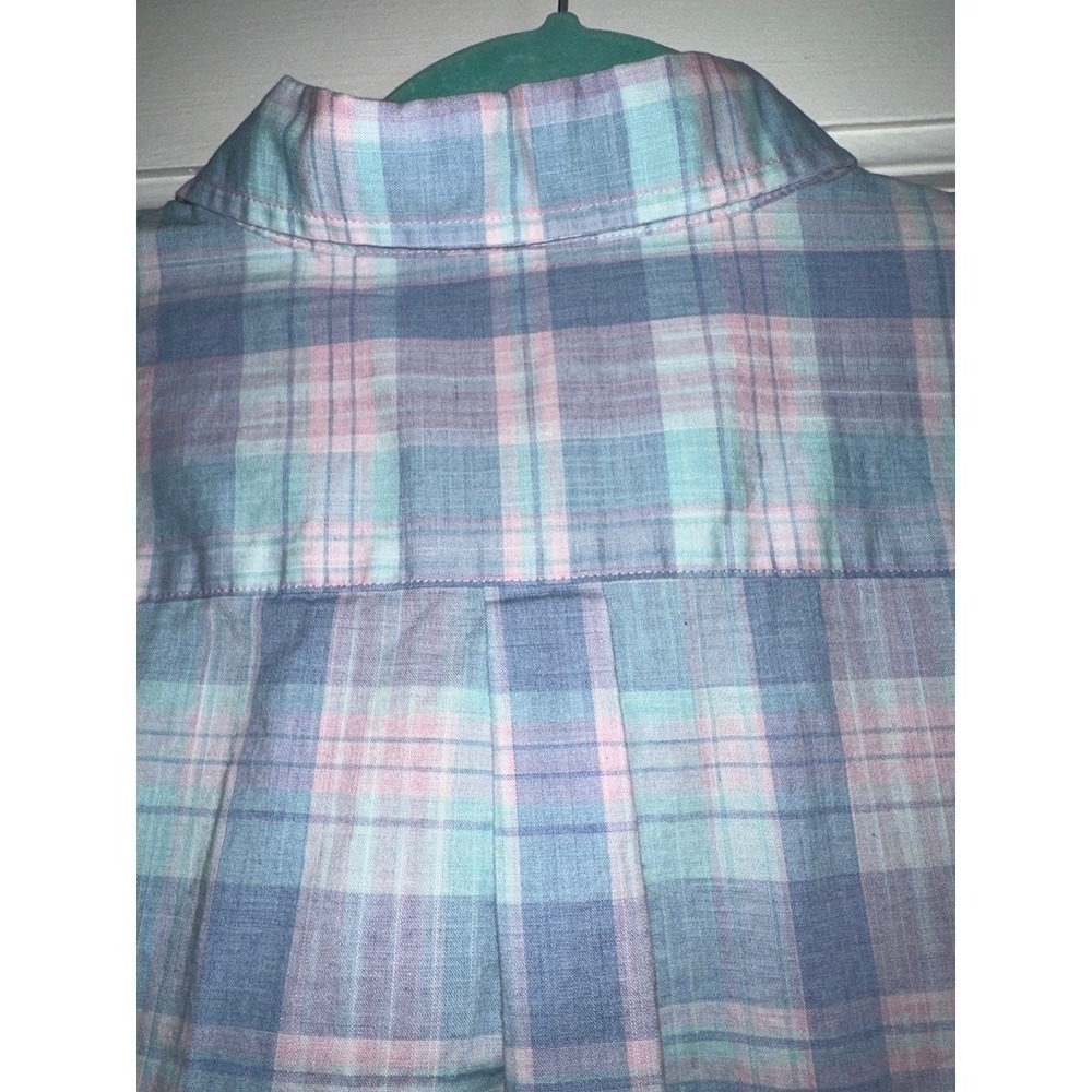 Vineyard Vines Men's M Pink & Blue Plaid Button Down Shirt Stretch - Picture 6 of 7